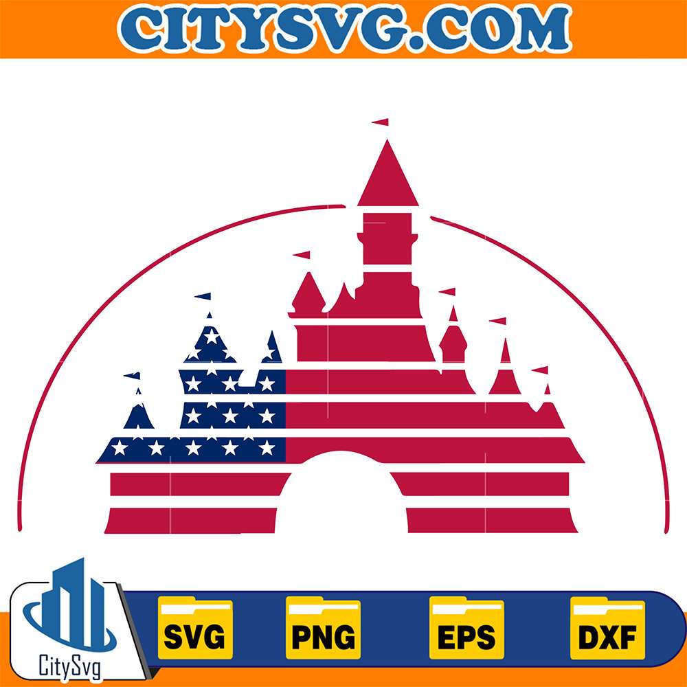 Disney-Castle-American-4th-Of-July-Svg