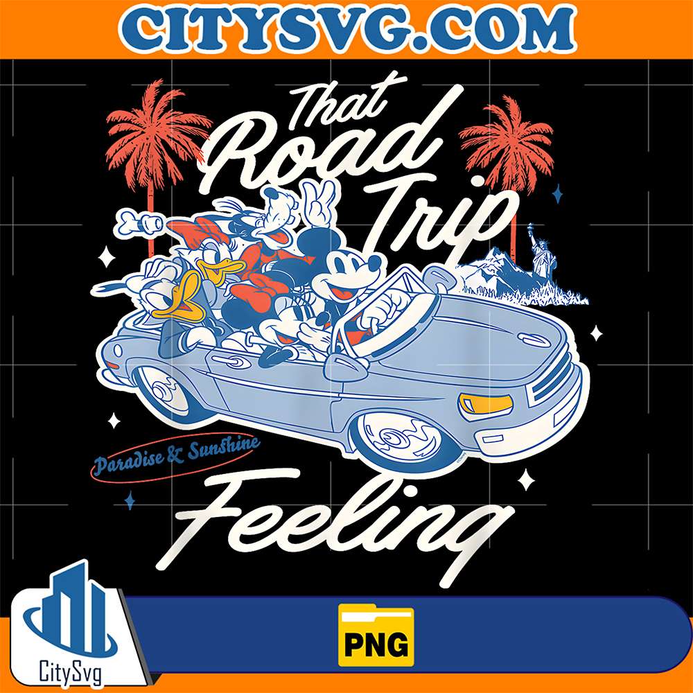 Disney-Mickey-And-Pals-That-Road-Trip-Feeling-Family-Vacation-Png