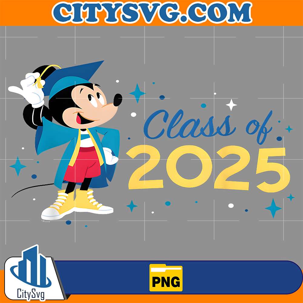 Disney-Mickey-Mouse-Cap-And-Gown-2025-Graduation-Class-Of-2025-Png