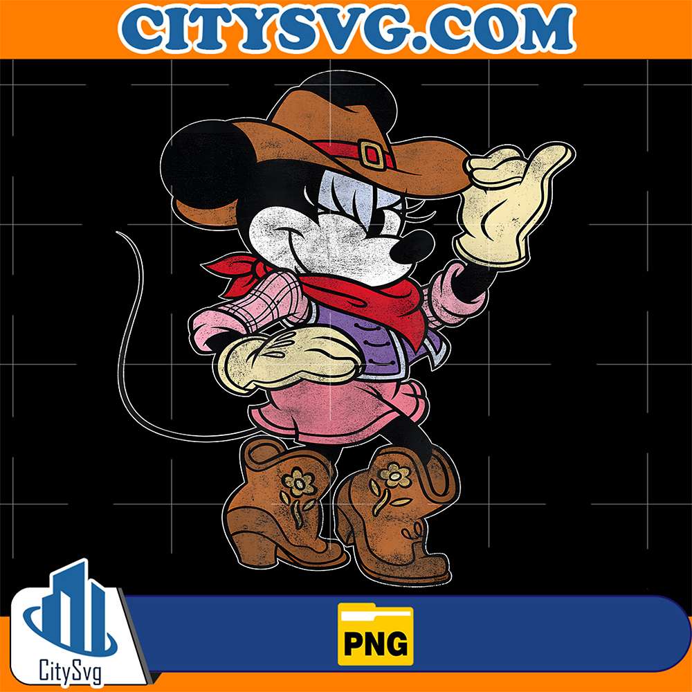 Disney-Minnie-Mouse-Cowgirl-Costume-Western-Vintage-Look-Png