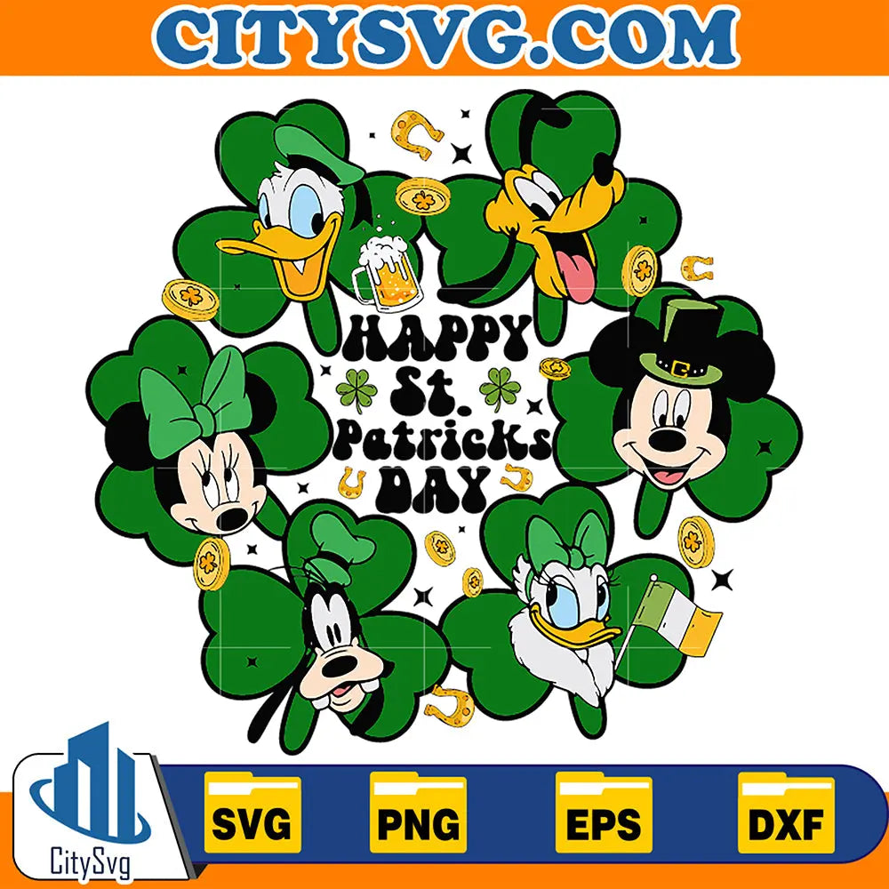 DisneyCharactersFriendsHappyStPatricksDaySvg1