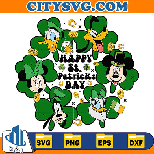 DisneyCharactersFriendsHappyStPatricksDaySvg1