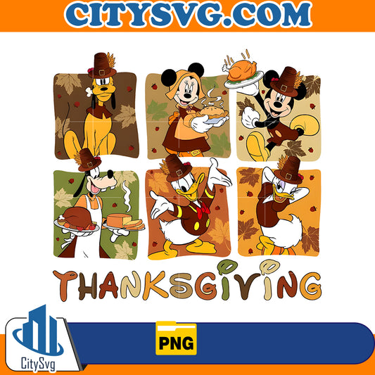 Disney Characters Happy Thanksgiving Png