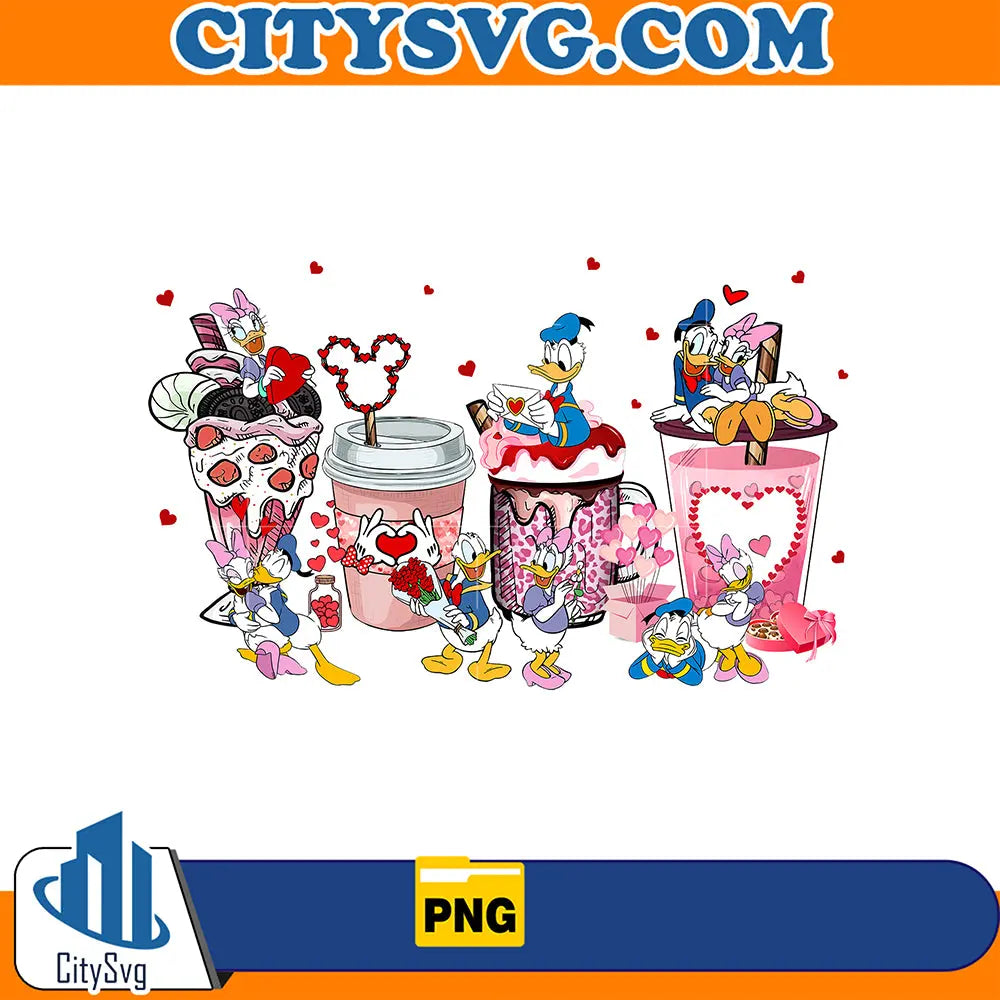 DisneyDonaldDuckValentineCoffeePng