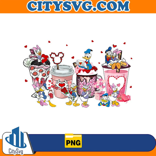 DisneyDonaldDuckValentineCoffeePng