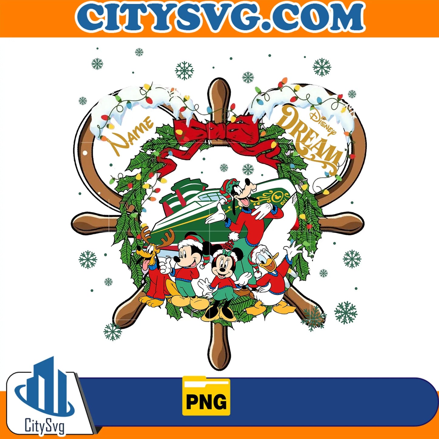 DisneyDreamCustomNameGoofyAndFriendsChristmasPng