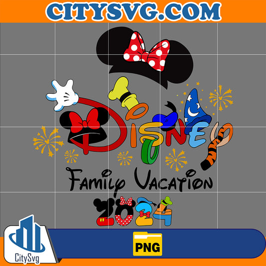 Disney Family Vacation 2024 Family Sublimation Design Png