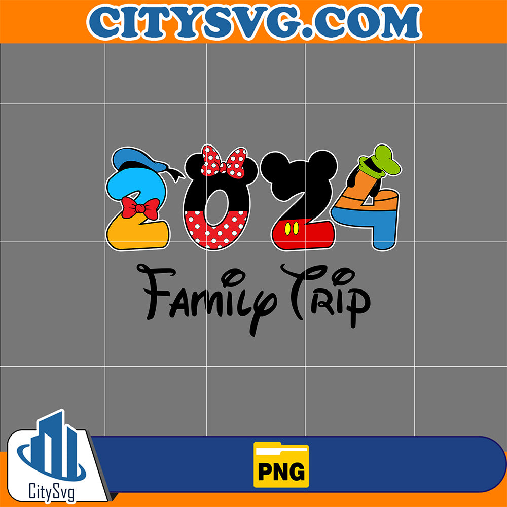 Disney Family Vacation 2024 Family Sublimation Design Png