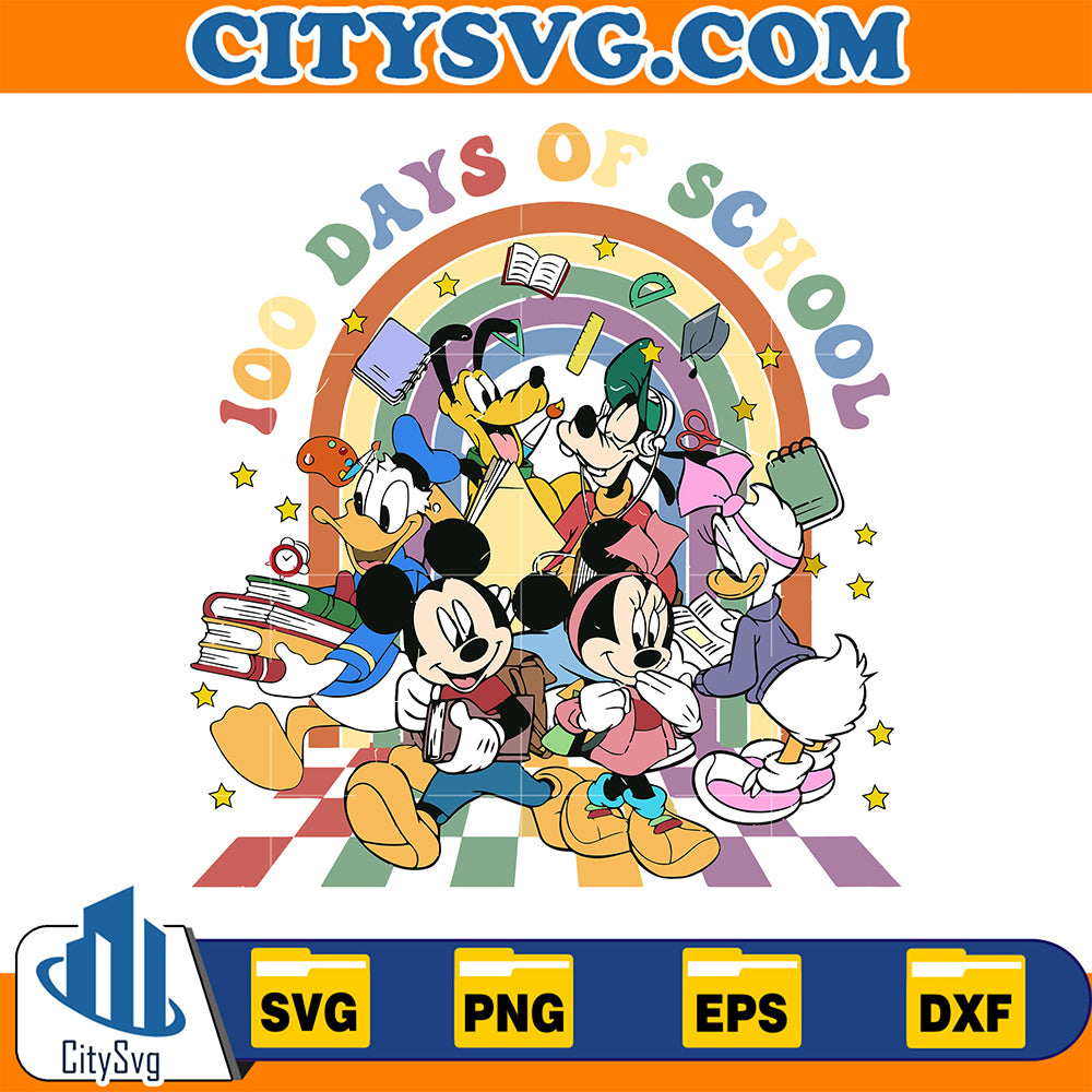 DisneyFriends100DaysOfSchoolSvg