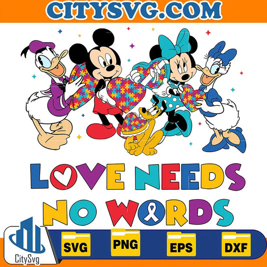 DisneyFriendsAutismLoveNeedsNoWordsSvg