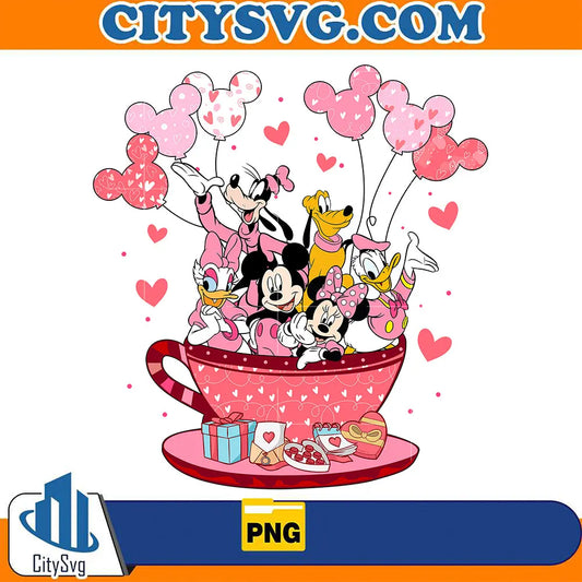 DisneyFriendsCoffeeCupValentinePng