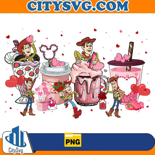DisneyLoveCoffeeWoodyToyStoryValentinePng