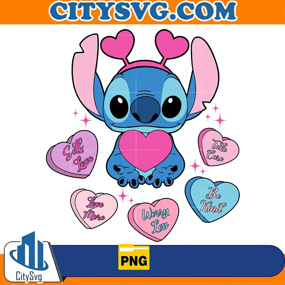 DisneyLoveStitchCandyHeartPng