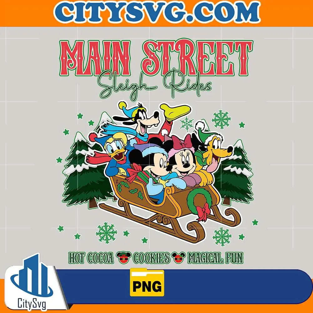 DisneyMainStreetSleighRidesHotCocoaCookiesMagicalFunChristmasPng