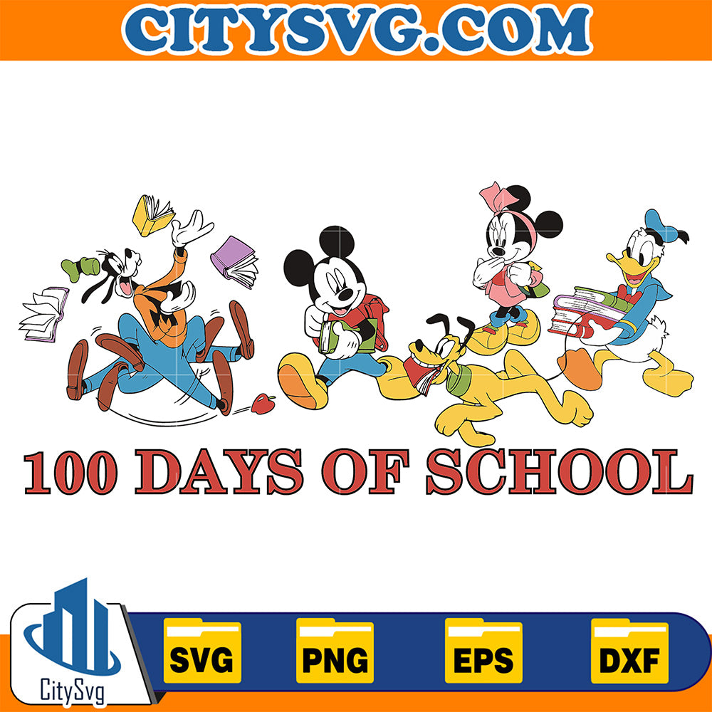 DisneyMickeyAndFriends100DaysOfSchoolSvg