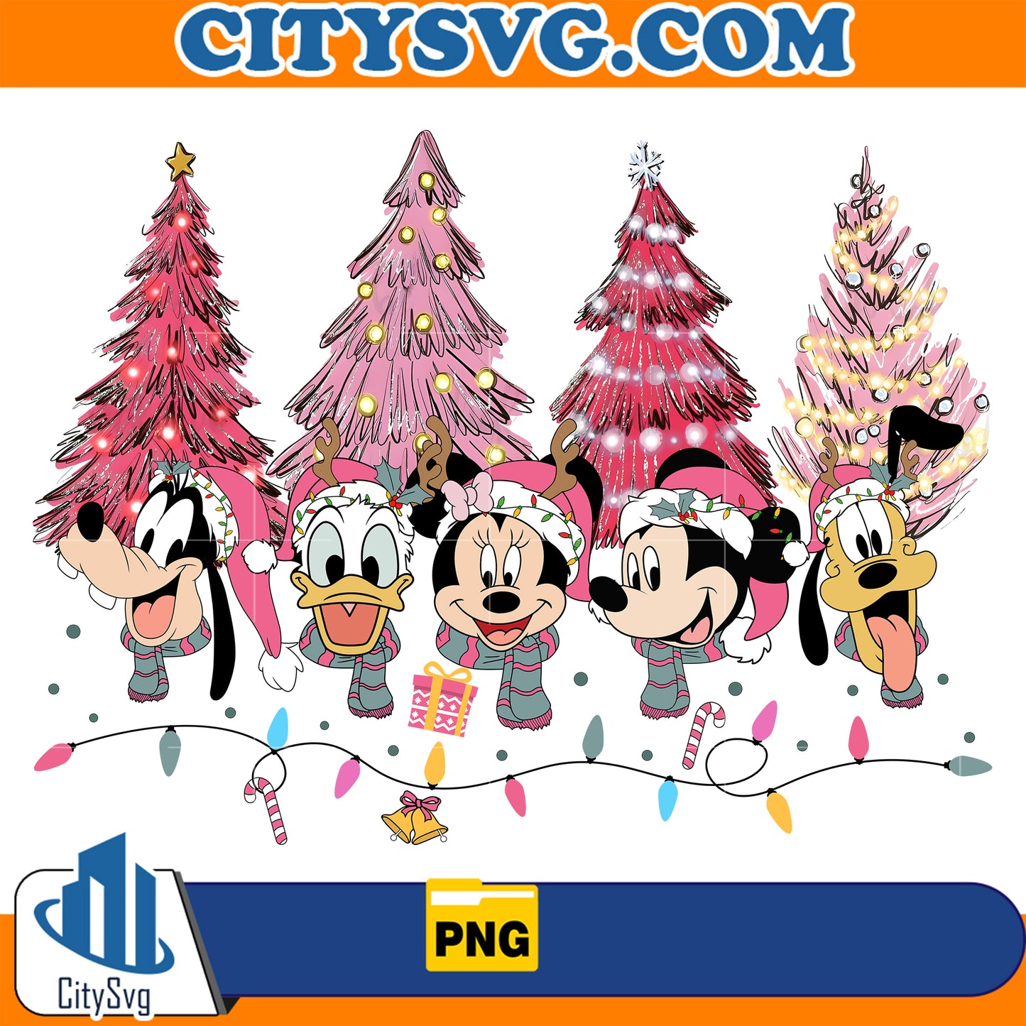 DisneyMickeyAndFriendsPinkChristmasPng