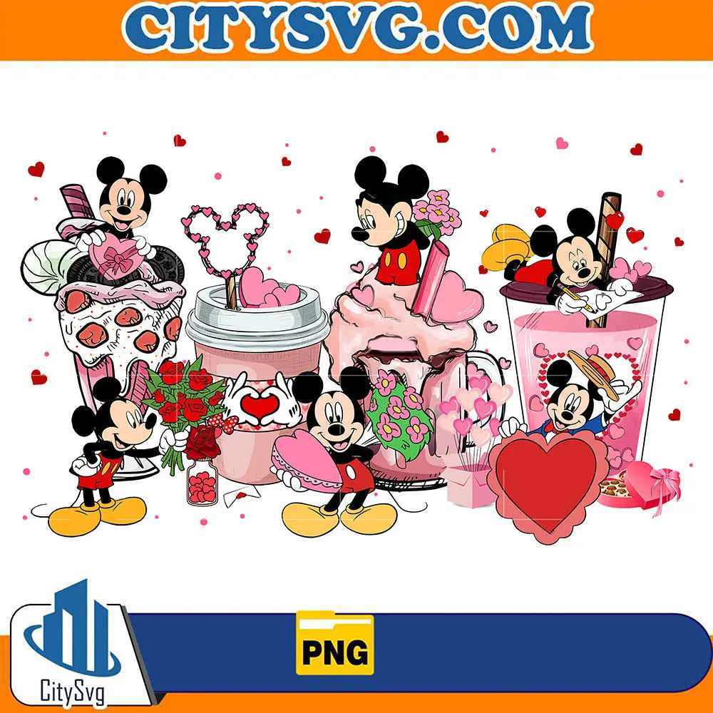 DisneyMickeyAndMinnieCoffeeValentinePng