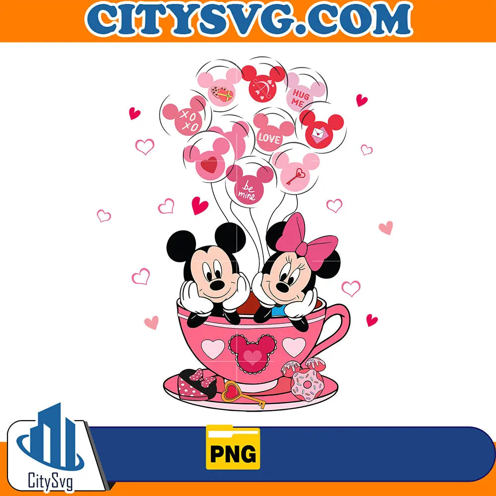 DisneyMickeyAndMinnieCupCoffeeValentinePng