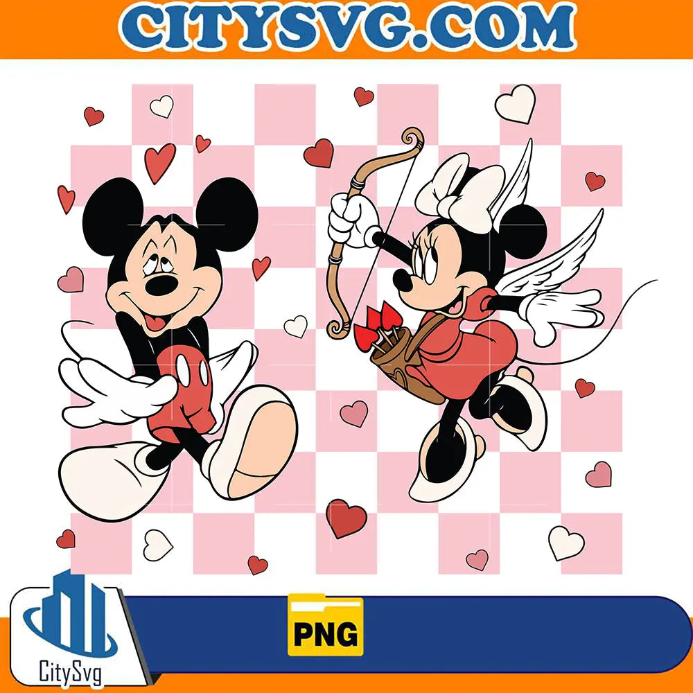 DisneyMickeyAndMinnieInLoveCoupleValentinePng