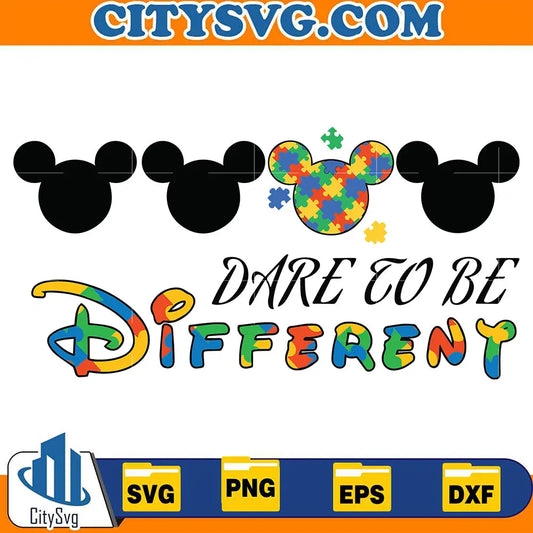 DisneyMickeyAutismDareToBeDifferentSvg