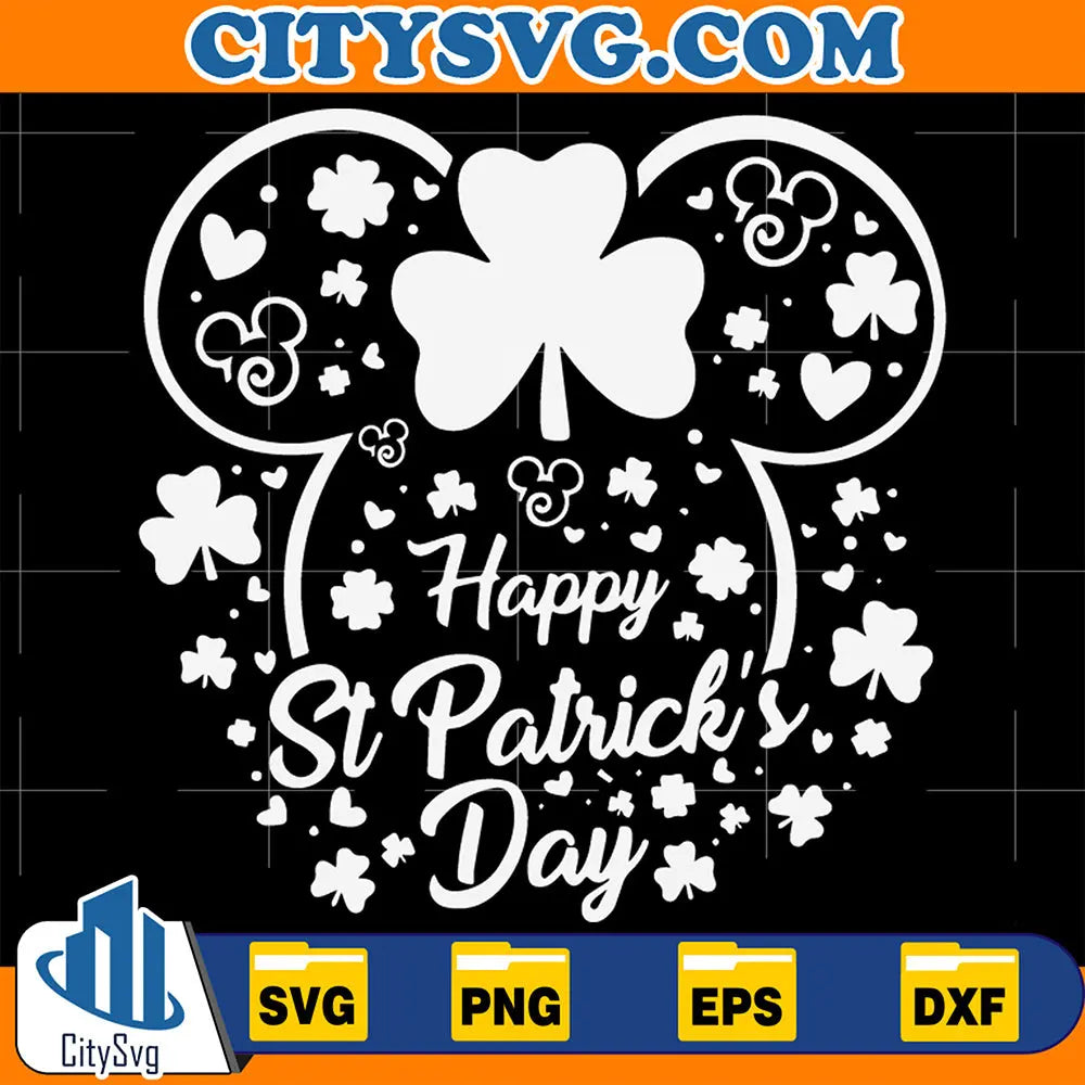 DisneyMickeyHeadHappyStPatricksDaySvg