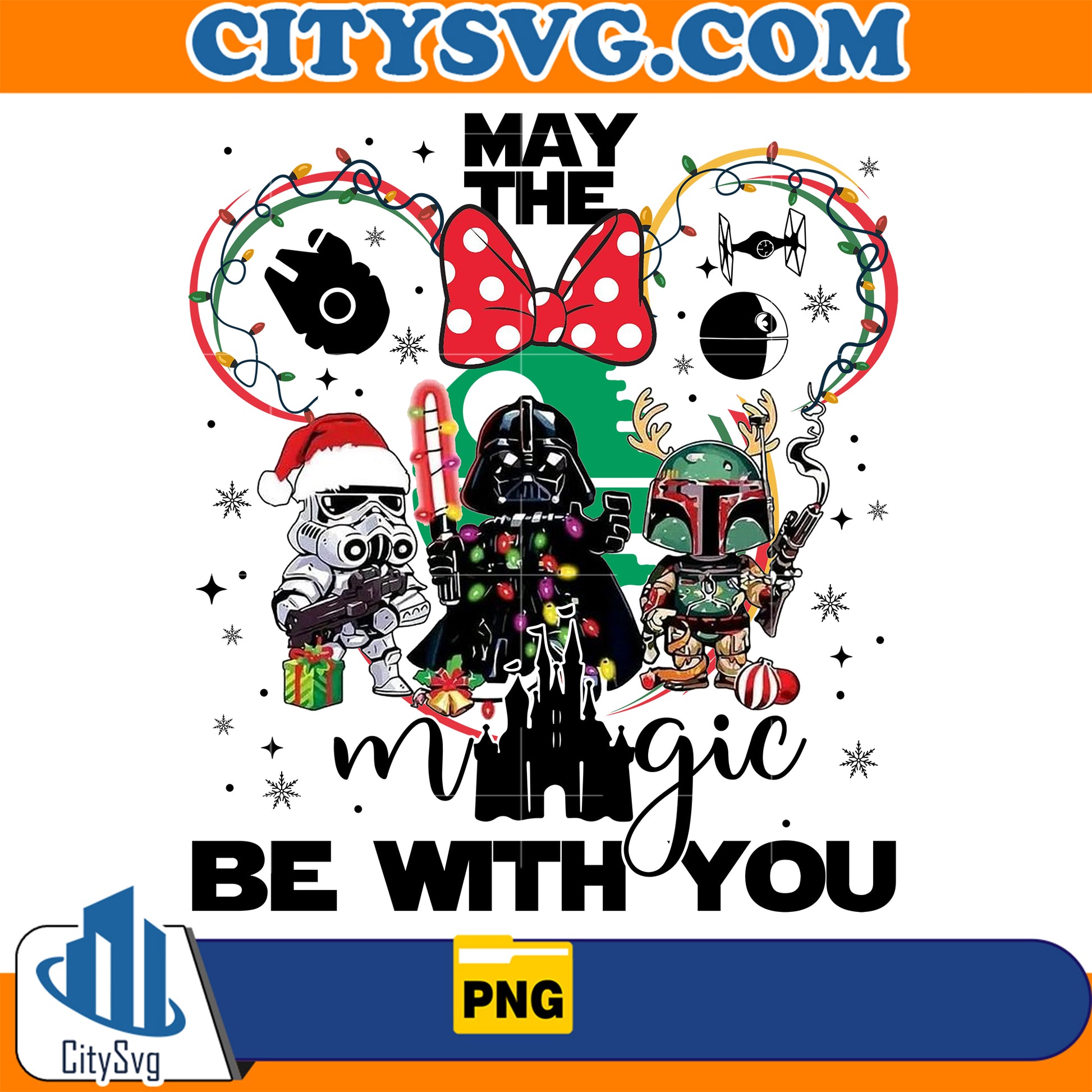 DisneyMinnieMayTheMagicBeWithYouStarWarChristmasPng