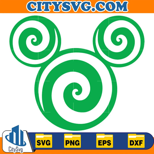 DisneyMouseCoupleHeadStPatricksDaySvg