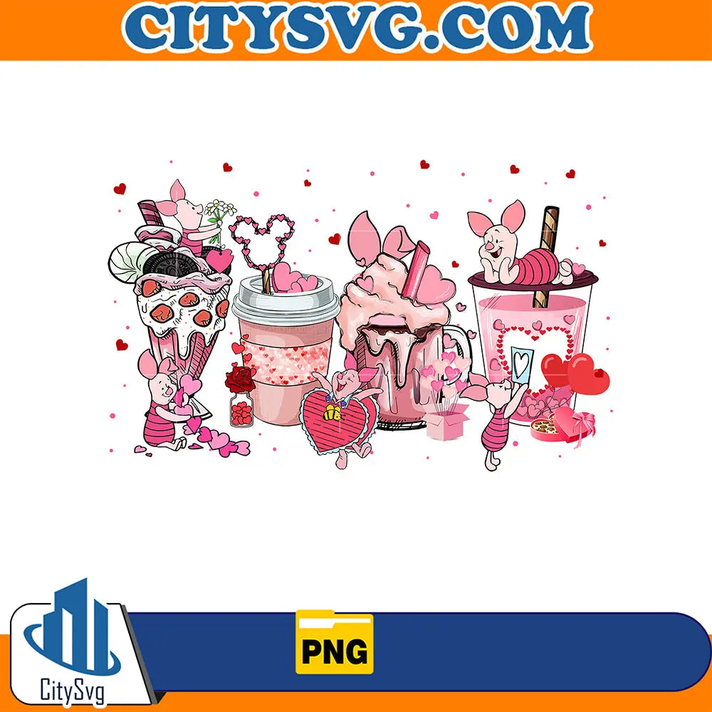 DisneyPigletValentineCoffeePng