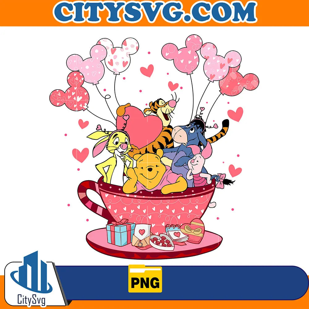 DisneyPoohBearAndFriendsValentinePng