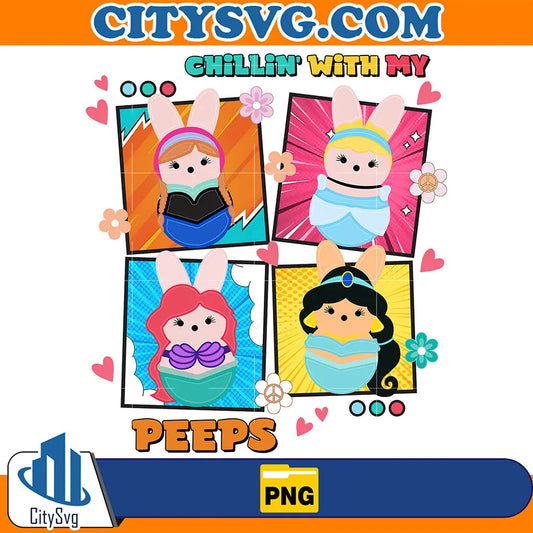 DisneyPrincessChillinWithMyPeepsPng