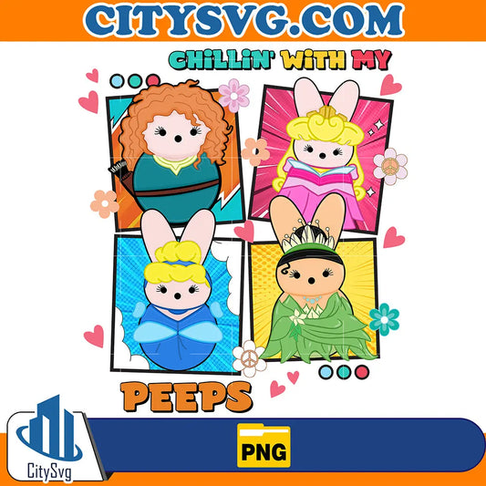 DisneyPrincessChillinWithMyPeepsPng_1