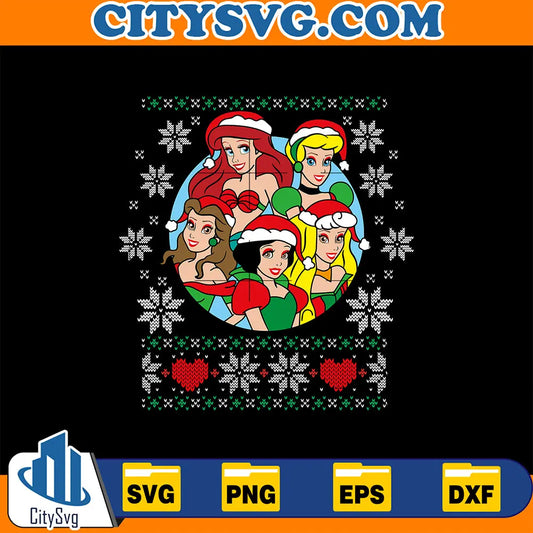 DisneyPrincessUglyChristmasSvg