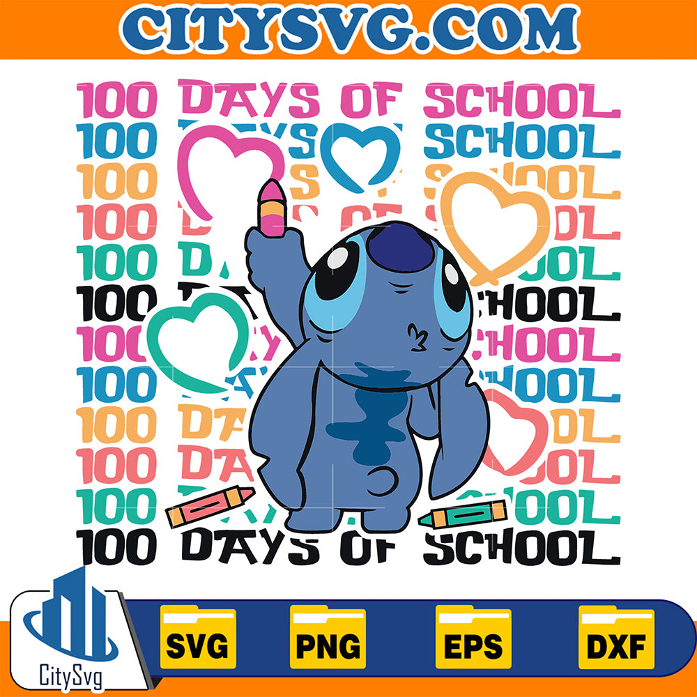 DisneyStitch100DaysOfSchoolSvg