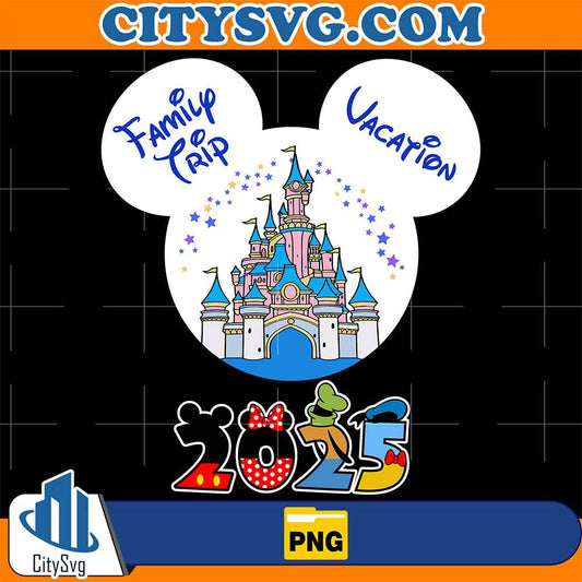 Disneyland-Mickey-Mouse-Family-Trip-Vacation-2025-Png