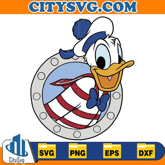 Donald-Duck-Sailor-Head-Cruise-Summer-Ocean-Ship-Svg