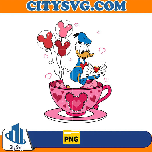 DonaldDuckLoveInTeaCupValentinePng