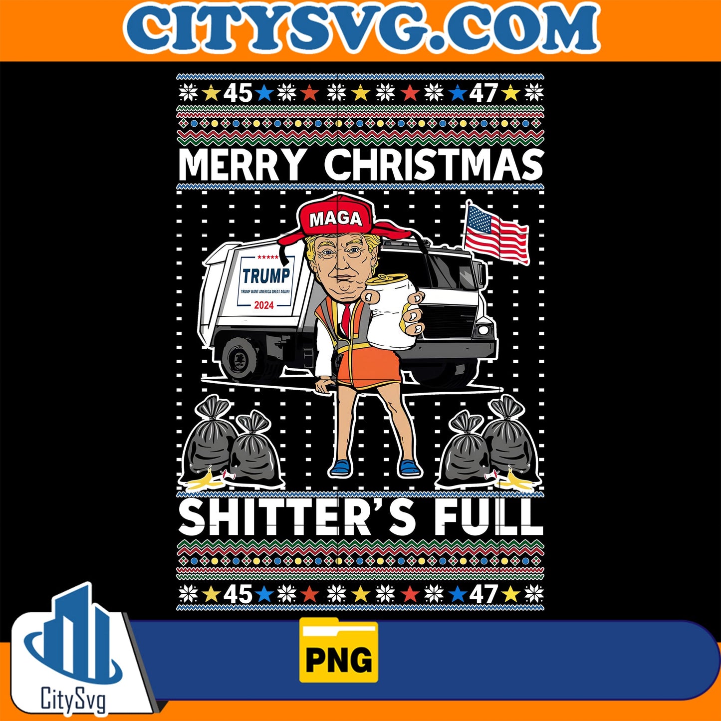 Donald Trump Merry Christmas Shitter's Full Svg CitySvg