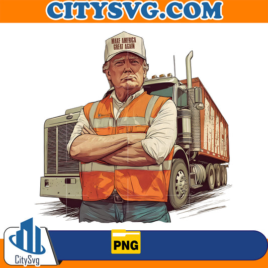 Donald Trump with garbage Truck Png