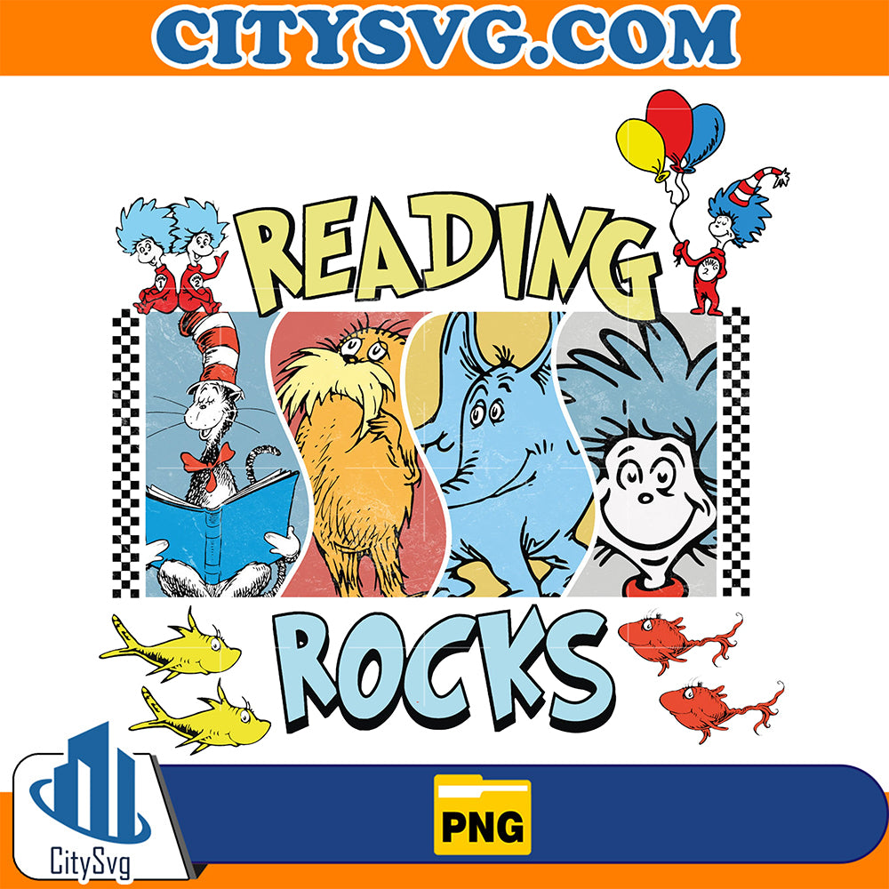 DrSeussFriendsReadingRocksPng