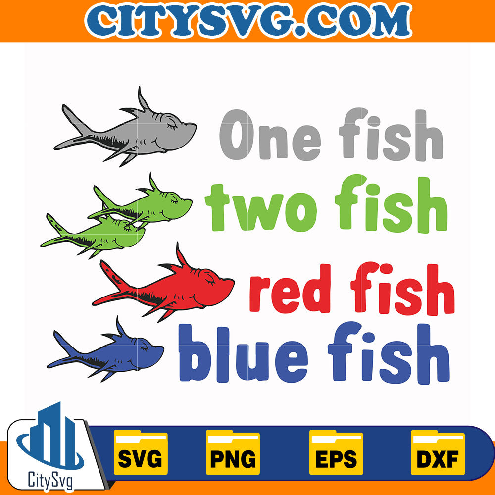 DrSeussOneFishTwoFishRedFishBlueFishSvg