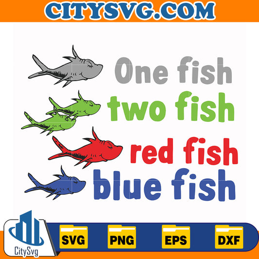 DrSeussOneFishTwoFishRedFishBlueFishSvg