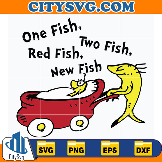 DrSeussOneFishTwoFishRedFishNewFishSvg