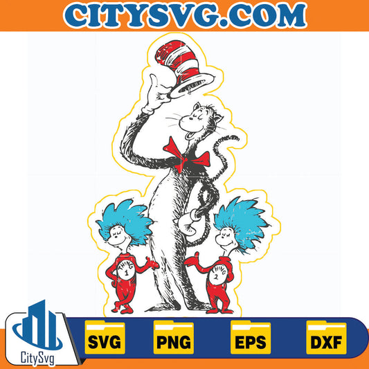 DrSeussTheCatInTheHatCatAndTheThingSvg