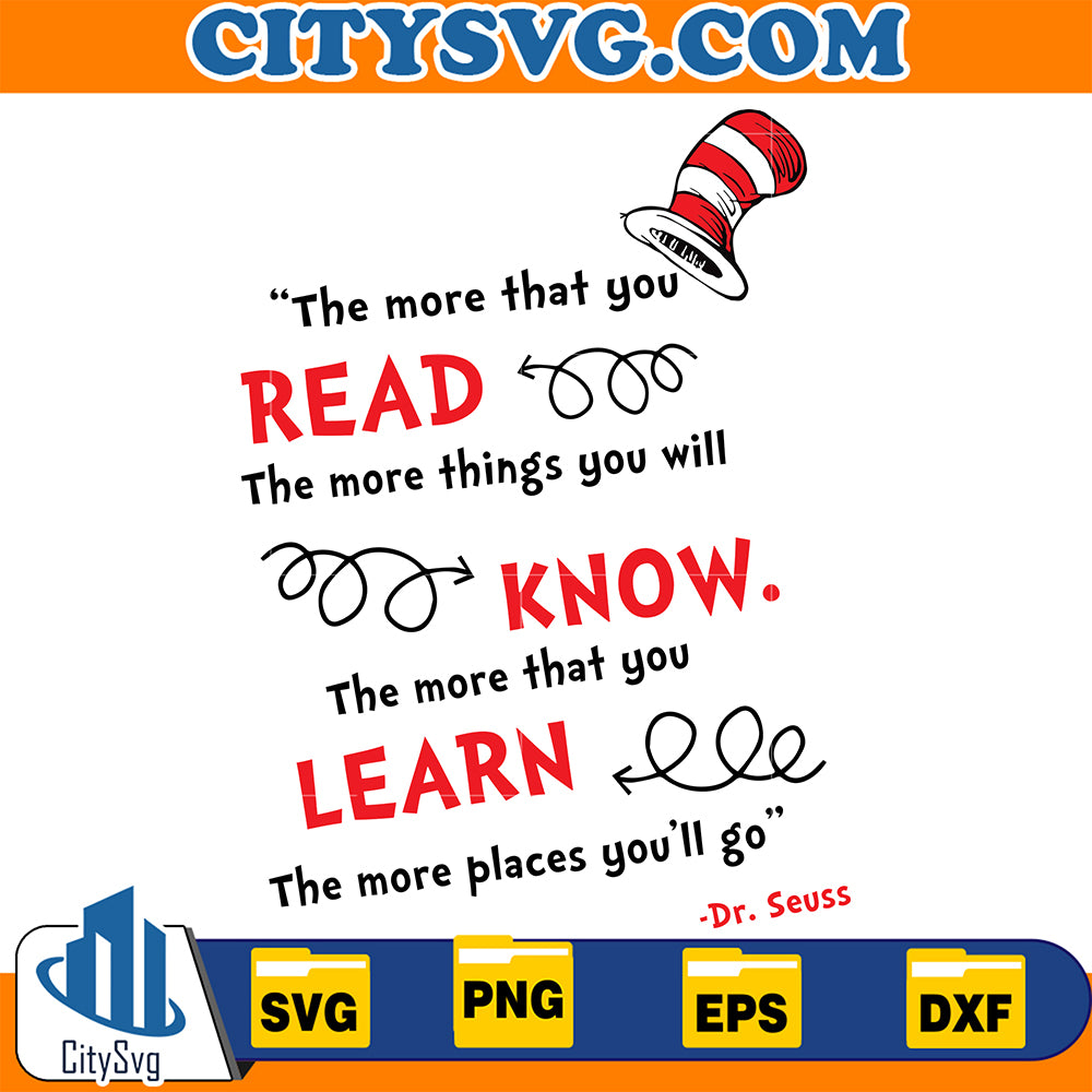 DrSeussTheMoreThatYouReadKnowLearnSvg