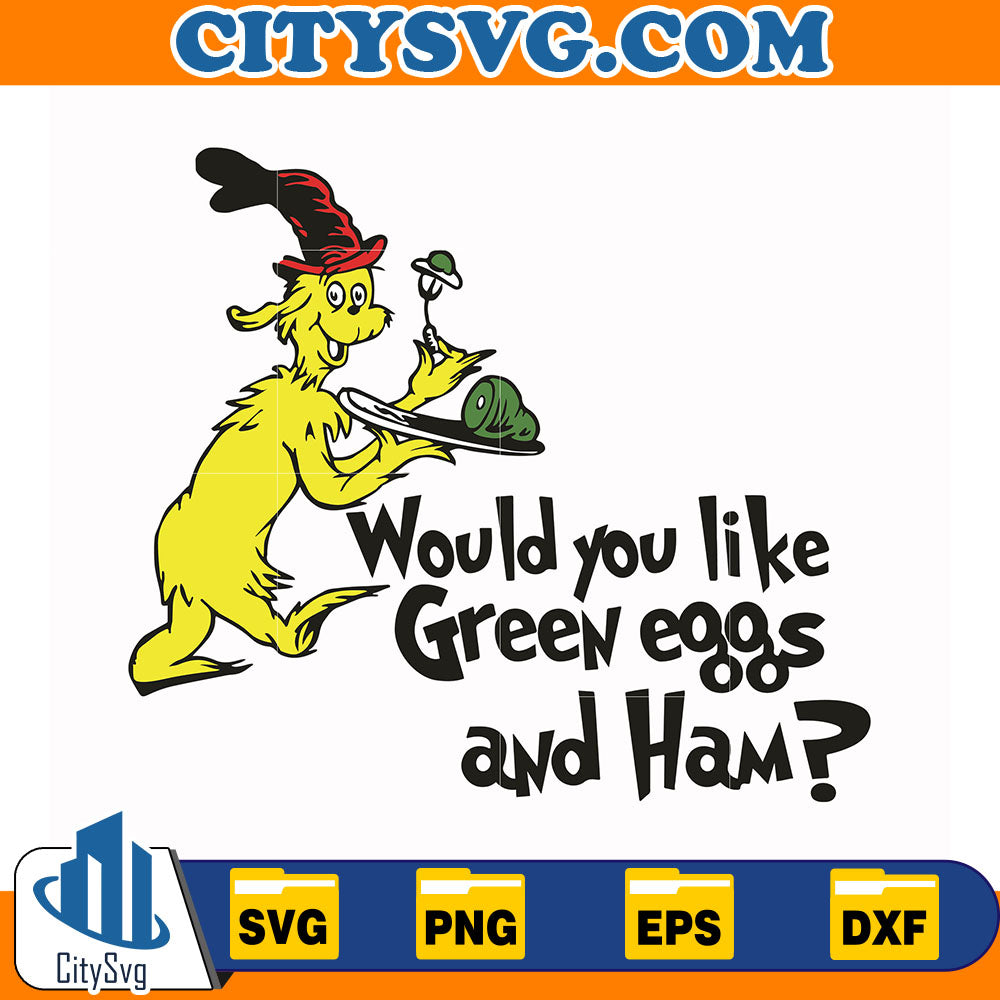 DrSeussWouldYouLikeGreenEggsAndHamSvg