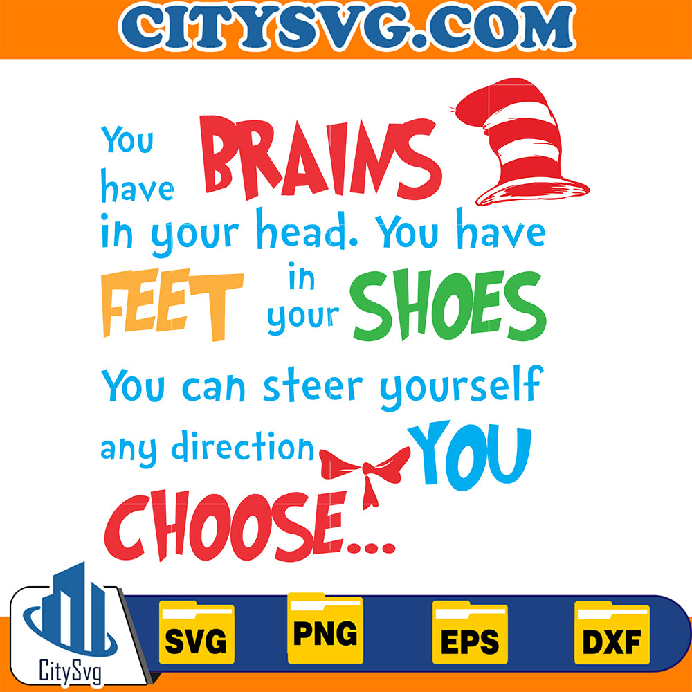 DrSeussYouHaveYourBrainSvg