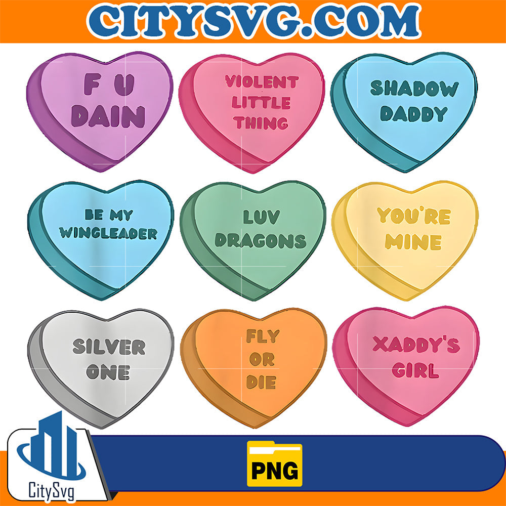 Dragon Candy Hearts Valentine Png CitySvg