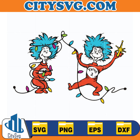 DrseussChristmasThingLightsThing1Thing2Svg