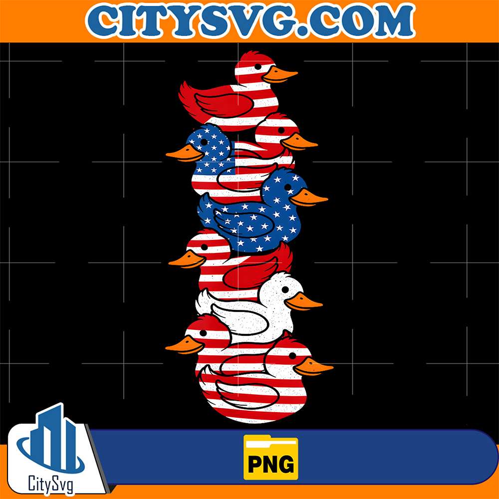 Duck-American-USA-Flag-Memorial-Day-4th-Of-July-Png