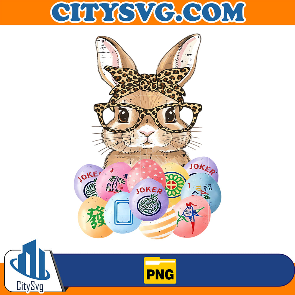 Easter-Bunny-Glasses-Bandana-Leopard-Rabbit-Png
